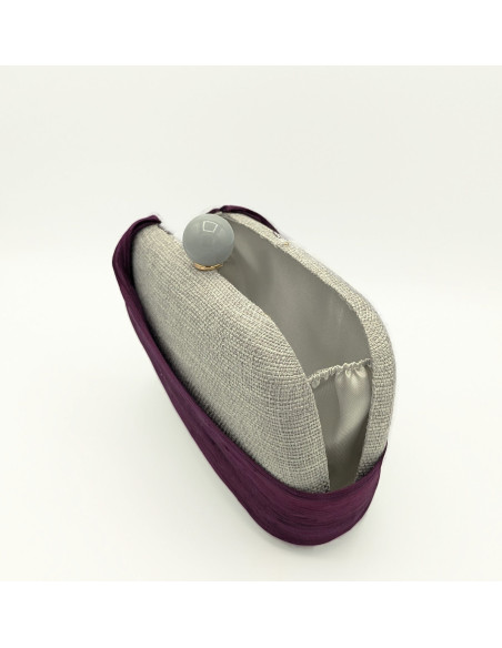 Bolso de mano gris y berenjena para invitadas a bodas - Bolsos de fiesta - 6 Bolso de mano gris y berenjena para invitadas a bodas - Bolsos de fiesta - 6