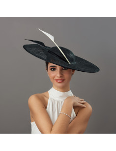 Elegant black Royal Ascot hat for women - Wedding hats for women - 2