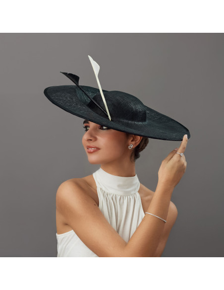 Elegant black Royal Ascot hat for women - Wedding hats for women - 3