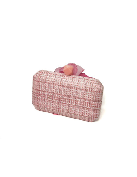 Light pink royal Ascot handbag with flower - Clutch bags - 8