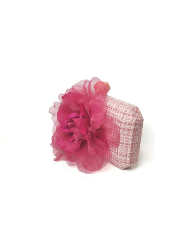 Light pink royal Ascot handbag with flower - Clutch bags - 4