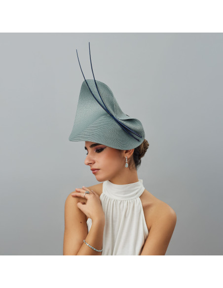 Tocado de boda gris y azul marino - Pamelas y Tocados para madrinas - 3 Tocado de boda gris y azul marino - Pamelas y Tocados para madrinas - 3