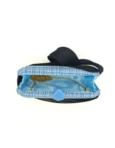 Elegant Light Blue Clutch with Navy Bow - Clutch bags - 7 Elegant Light Blue Clutch with Navy Bow - Clutch bags - 7