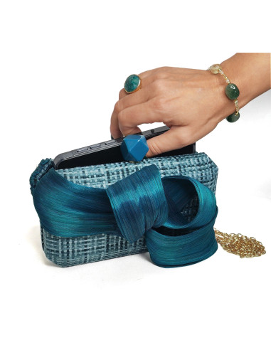 Elegante bolso clutch verde mar boda - Bolsos de fiesta - 2