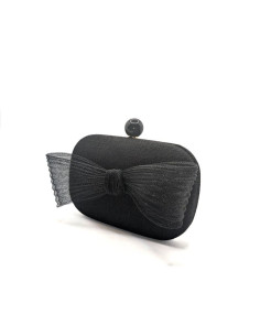 Black wedding bag with bow - Clutch bags - 1 2