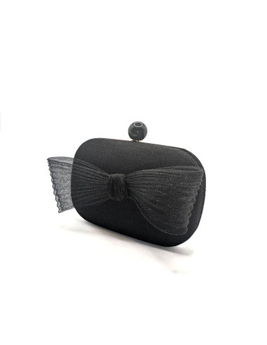 Bolso de fiesta negro con lazo - Bolsos de fiesta - 2