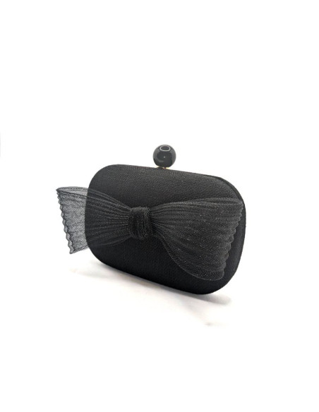 Bolso de fiesta negro con lazo - Bolsos de fiesta - 2