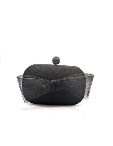 Black wedding bag with bow - Clutch bags - 3
