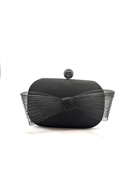 Bolso de fiesta negro con lazo - Bolsos de fiesta - 3