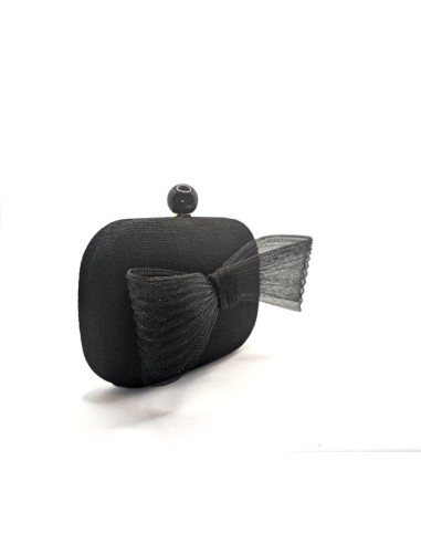 Black wedding bag with bow - Clutch bags - 4