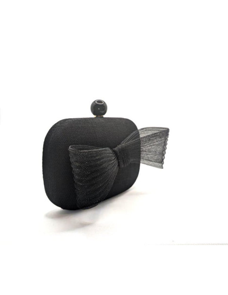 Bolso de fiesta negro con lazo - Bolsos de fiesta - 4