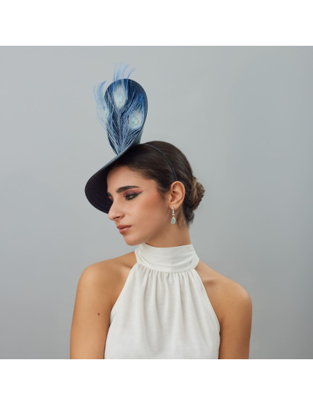 Elegant Navy blue wedding hat for woman - Wedding hats for women - 1 Elegant Navy blue wedding hat for woman - Wedding hats for women - 1