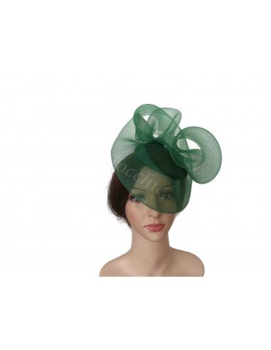 Green percher hat with veil - Wedding hats for women - 5