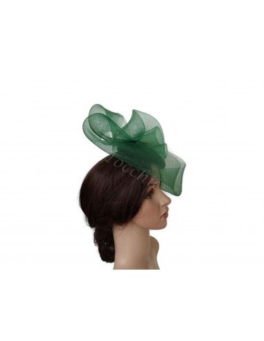 Green percher hat with veil - Wedding hats for women - 6
