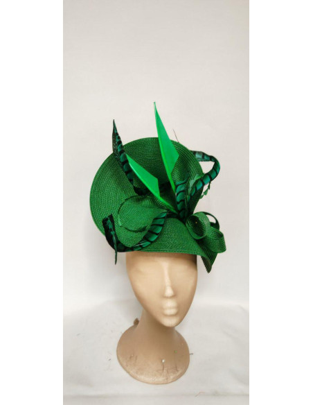 Tocados customizados rosa y verde - Tocados para bodas de noche - 2
