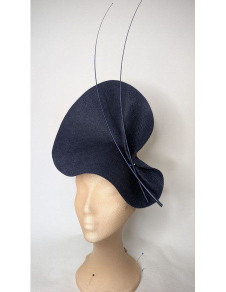 Customized navy blue hat - Wedding hats for women - 2