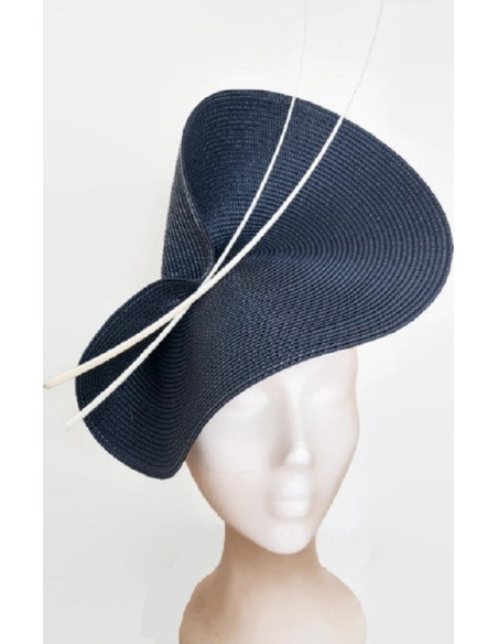 White and Navy blue fascinator - Wedding hats for women - 8 White and Navy blue fascinator - Wedding hats for women - 8