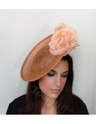 Tocado naranja de flores - Pamelas y Tocados para madrinas - 5