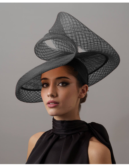 Women Black Royal Ascot hat - Wedding hats for women - 2