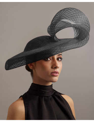 Women Black Royal Ascot hat - Wedding hats for women - 4