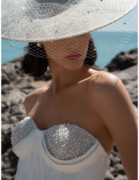 White Bride wedding hat with veil - Shop - 4 White Bride wedding hat with veil - Shop - 4