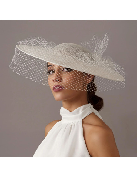 White Bride wedding hat with veil - Shop - 6 White Bride wedding hat with veil - Shop - 6