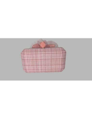 Nude pink Ascot handbag with flower - Shop - 4