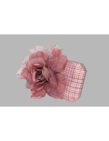 Nude pink Ascot handbag with flower - Shop - 7