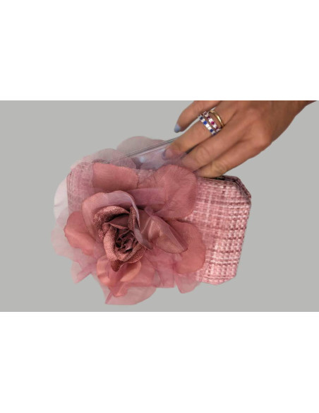 Nude pink Ascot handbag with flower - Shop - 2 Nude pink Ascot handbag with flower - Shop - 2