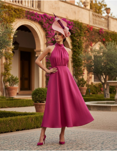 Blush Pink and fucshia Royal Ascot fascinator hat for woman - Wedding hats for women - 8