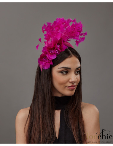 Feathers wedding headband with flower women - Wedding hats for women - 2