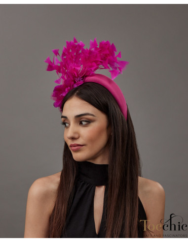 Feathers wedding headband with flower women - Wedding hats for women - 5