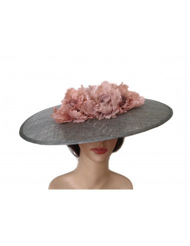 Grey and pink Kentucky derby hat - Wedding hats for women - 4
