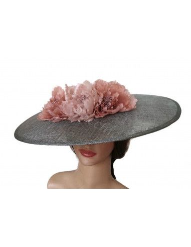 Grey and pink Kentucky derby hat - Wedding hats for women - 7