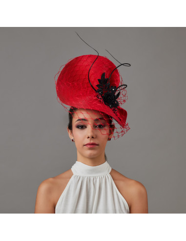 Kentucky derby hat red and Black - Wedding hats for women - 1