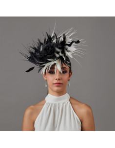 Women Royal Ascot races hat black and white - Wedding hats for women - 1