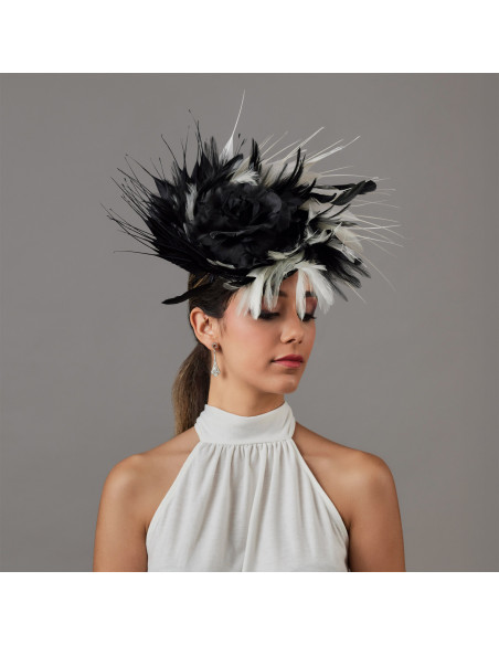 Women Royal Ascot races hat black and white - Wedding hats for women - 3 Women Royal Ascot races hat black and white - Wedding hats for women - 3