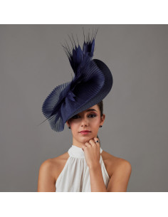 Navy blue Kentucky Derby fascinator hat for woman - Wedding hats for women - 1