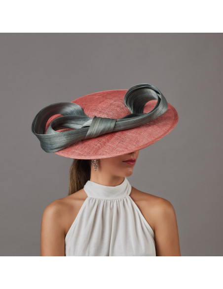Elegante pamela de boda madre de novia gris - Pamelas y Tocados para madrinas - 1
