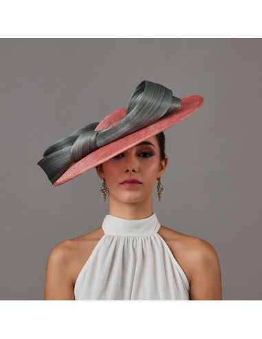 Elegante pamela de boda madre de novia gris - Pamelas y Tocados para madrinas - 4