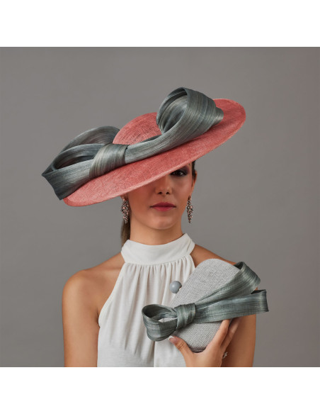 Elegant Grey and Nude pink Royal wedding hat for woman - Wedding hats for women - 5 Elegant Grey and Nude pink Royal wedding hat for woman - Wedding hats for women - 5