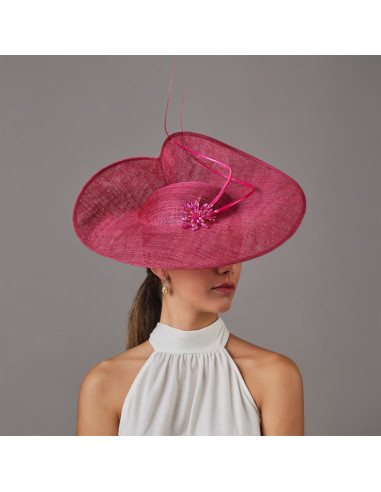 Fuchsia Pink Wedding hat hat for woman - Wedding hats for women - 1