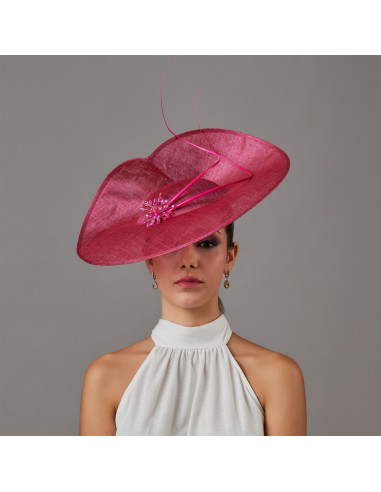 Fuchsia Pink Wedding hat hat for woman - Wedding hats for women - 3