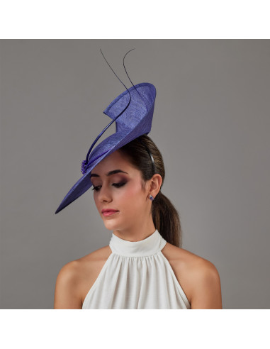 Elegant Kentucky derby hat electric blue for woman - Wedding hats for women - 3
