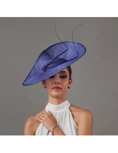 Elegant Kentucky derby hat electric blue for woman - Wedding hats for women - 1