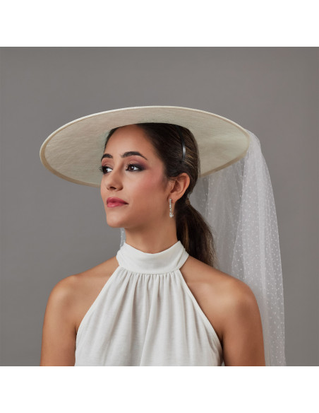 Sombrero de novia con velo plumeti blanco - Tienda - 7 Sombrero de novia con velo plumeti blanco - Tienda - 7