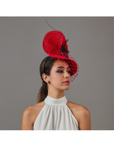 Kentucky derby hat red and Black - Wedding hats for women - 2