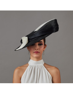 Elegant Kentucky Derby hat black and ivory - Wedding hats for women - 1