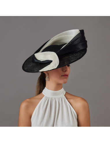 Elegant Kentucky Derby hat black and ivory - Wedding hats for women - 3