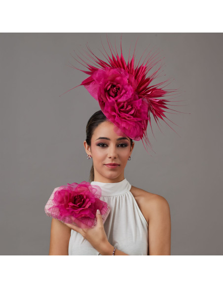 Original Kentucky derby hat pink with feathers - Wedding hats for women - 4 Original Kentucky derby hat pink with feathers - Wedding hats for women - 4